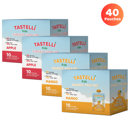 Tastelli Kids Squeezy Fruit Gel Variety- 40 CT