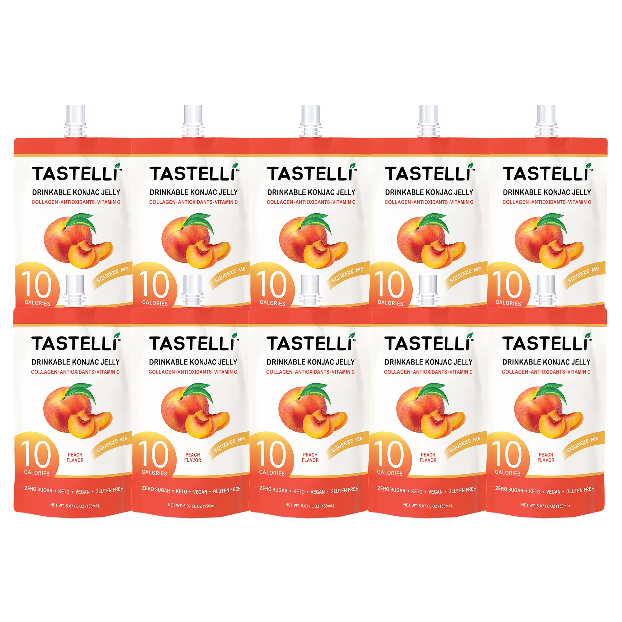 Tastelli Konjac Jelly - 2 Flavor Variety Pack - Peach And Apple Green