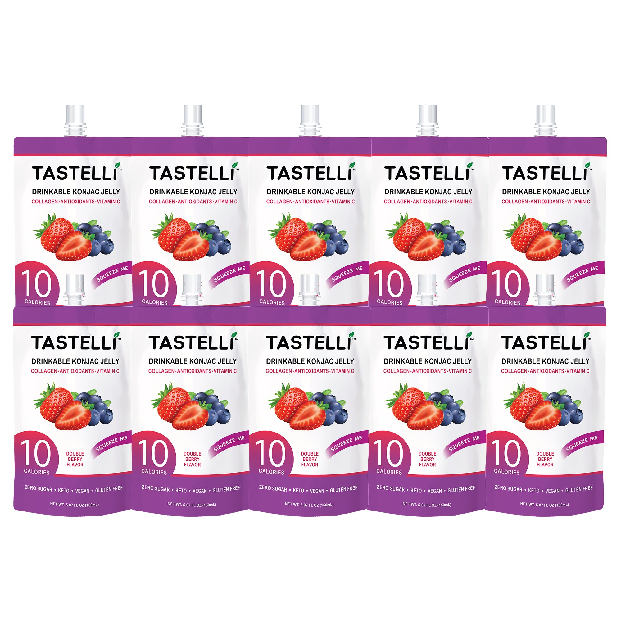 Tastelli Collagen Konjac Jelly Case (150 Ml X 10 Packs) - Double Berry ...